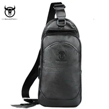 Мужская сумка-Кроссбоди из натуральной кожи от известного бренда BULL CAPTAIN, Большая вместительная Мужская нагрудная сумка, сумки-мессенджеры, кожаная сумка