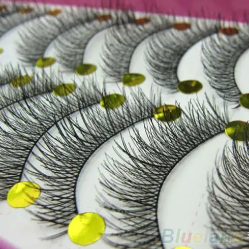 

Latest 10 Pairs 14mm Makeup Beauty Black False Eyelashes Extension Long Thick Cross Eye Lashes Fake Eyelashes Makeup Tool