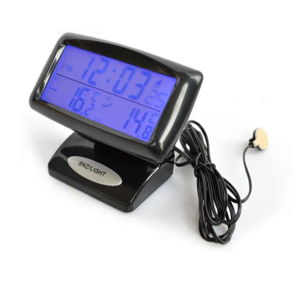 Compact Size Large LCD Display Auto Car Thermometer High Accuracy Alarm