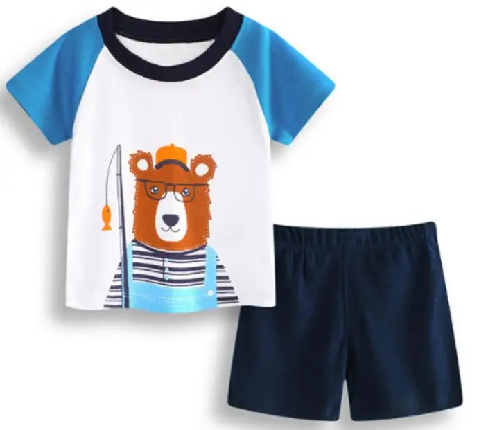 Комплекты одежды для новорожденных Костюм для маленьких мальчиков с синим Китом футболка для 6, 9, 12, 18, 24 месяцев клетчатые шорты комплекты со штанами летние хлопковые комплекты