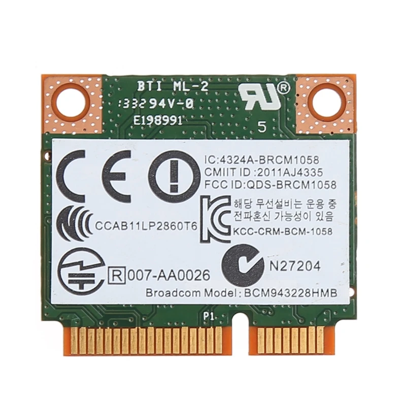 802.11a/b/g/n 300 м WiFi Bluetooth 4,0 беспроводной карта pci-e для BCM943228HMB hp SPS 718451-001 Dual Band 2,4 + 5 г