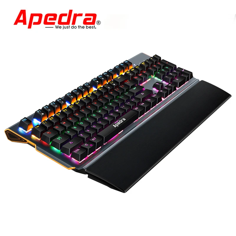 

Apedra Gaming Keyboard 104 Key Mechanical Keyboard RGB Blue Switch LED Backlit USB Wired Gaming Keyboard for PC Laptop Desktop