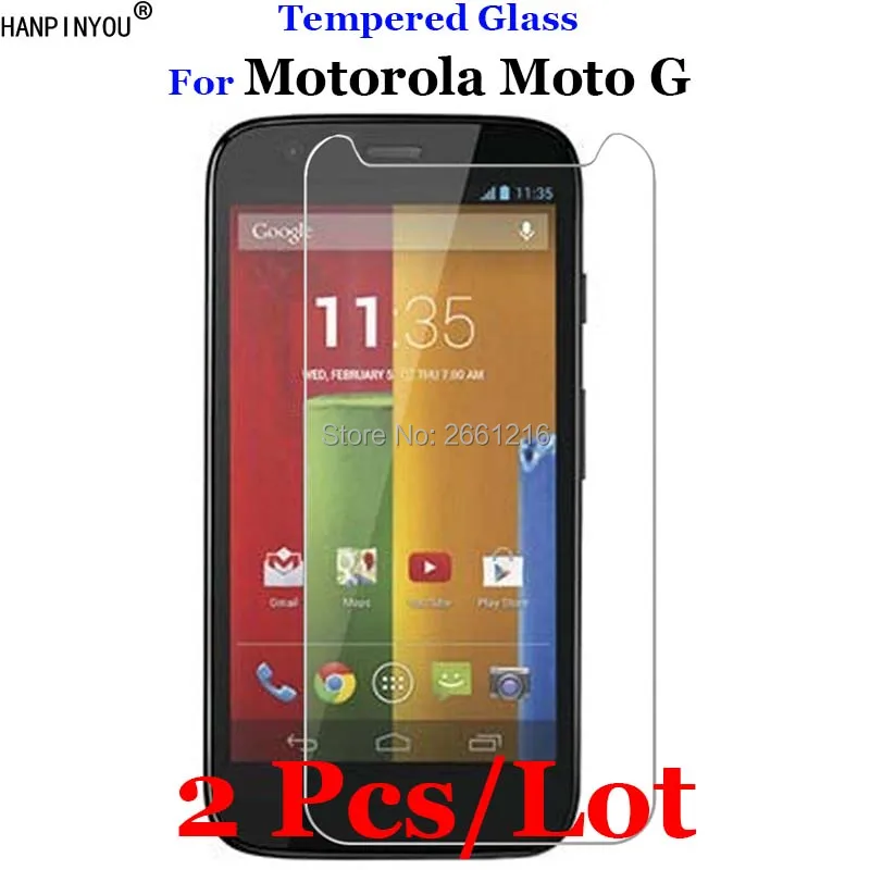 2 шт./лот для Moto G1 закаленное стекло 9H 2.5D Премиум Защитная пленка экрана Motorola G 1 го