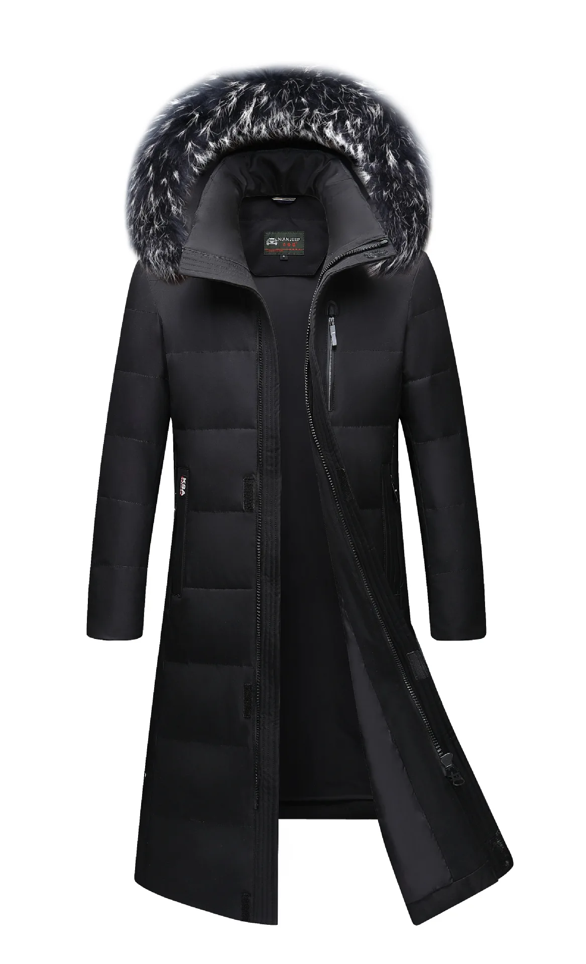 Hot Long Coat Big Genuine Fur Hood Duck Down Jackets Men Warm High