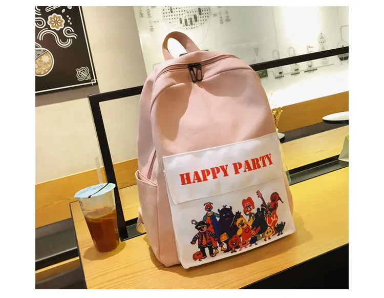 Menghuo Women Backpack Canvas Backpack Cute Printed School Bags Backpack Female Mochila Escolar Girls Backpack for Teenagers New_34-1_06