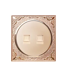 Champagne gold round 86 concealed telephone line interface Two fixed telephone line socket jack cute hamburger land line telephone