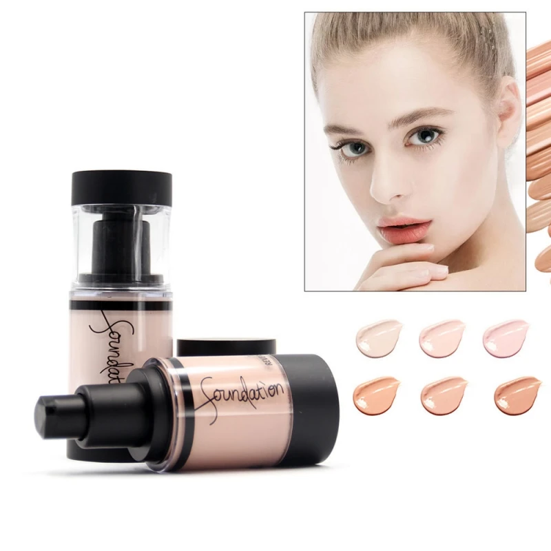 Long-Wear Foundation жидкости Лицо Макияж Фонд покрытия естественно масло-контроля крем