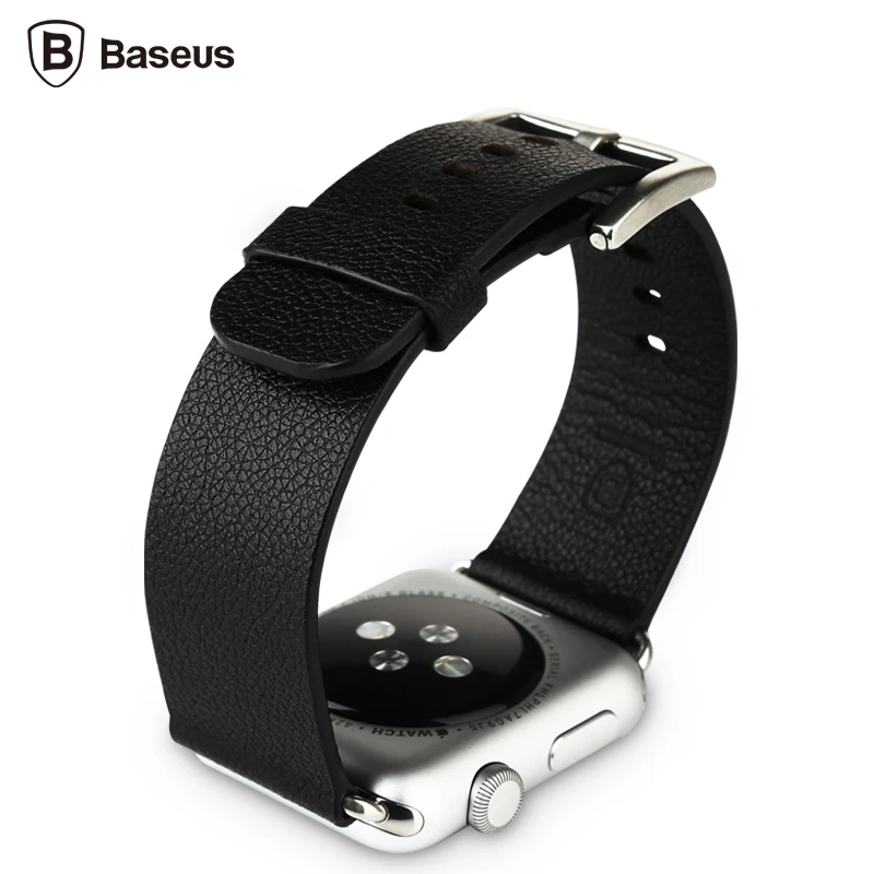 Baseus Modern Series Genuine Leather Strap Wrist Band with Metal Clasp for Apple font b Watch