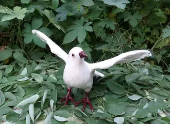 

new Simulation flying dove toy polyethylene&furs white dove doll gift about 18x30x16cm y0038