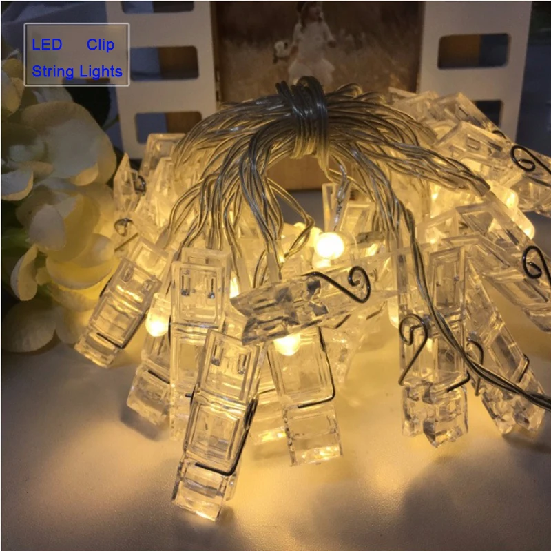 JULELYS AA батарея гирлянда для фото клип светодиодный струнный светильник s
