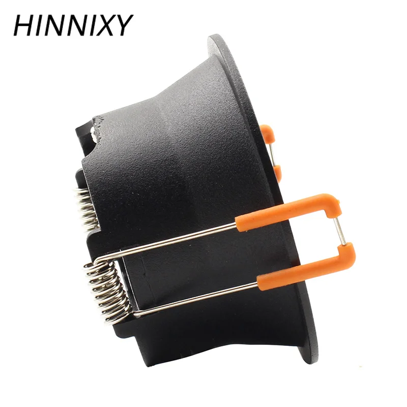 Hinnixy анти-ослепительный светодиодный спот рама локального светильника 85-265 V GU10 Лампы Сменные 75 мм Вырезать отверстие утопленные черная домашнего освещения 6 W