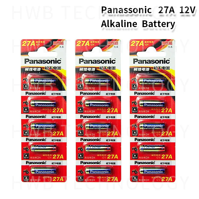 5 шт./лот Panasonic 27A A27 12 В аварийно-удаленные сухие щелочные батареи 27AE 27MN Высокая емкость автомобиля дистанционного управления игрушки калькулятор DoorBe