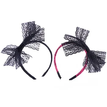 

2pcs Lace Bow Knot Headband Hair Hoop Hairdress Decoration for Woman Girl