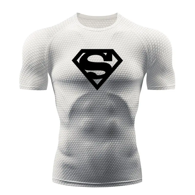 Сжатая рубашка для мужчин с принтом движения футболка с коротким рукавом фитнес база колготки Мужской Топ для кроссфита ММА Рашгард брендовая футболка - Цвет: 18