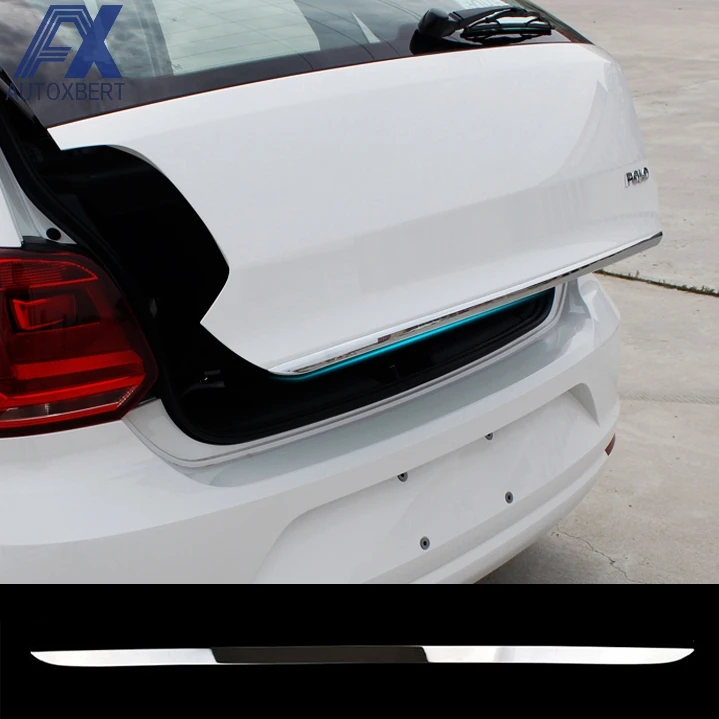 AX задняя дверца-крышка багажника отделка багажника Наклейка для VW POLO хэтчбек 2011- хром литье ворота акцент Стайлинг полосы
