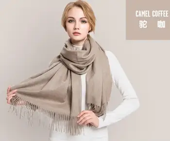 

Cashmere Pashmina Scarf Wool Cashmere blended Women Winter Scarfs Thick Camel Coffee High Quality Natural Fabric Free Shipping