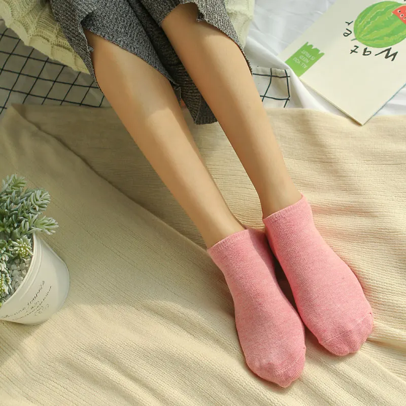 Модные Универсальные Носки ярких цветов для девочек, повседневные цветные хлопковые женские носки-башмачки, 10 цветов, 1 пара