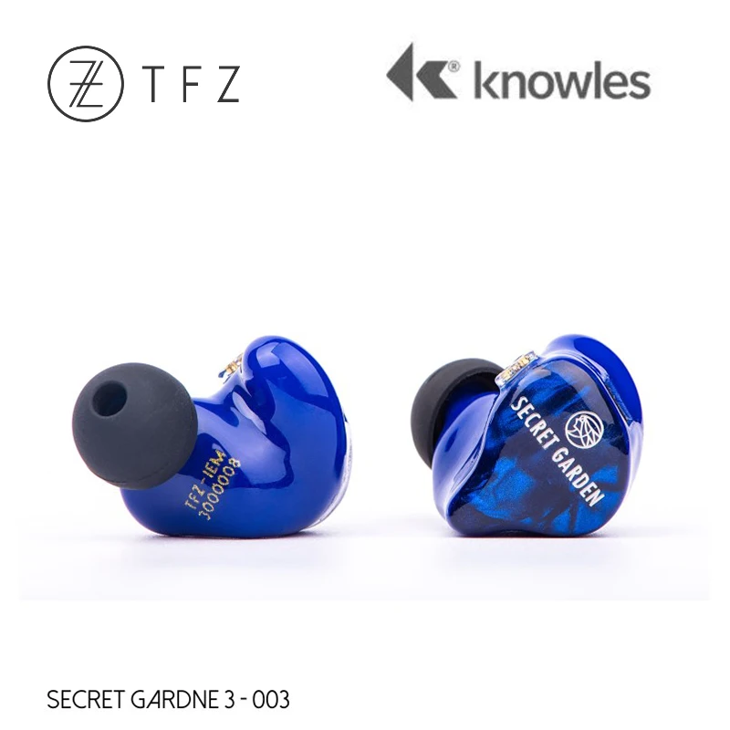 TFZ SECRET GARDEN 3 HiFi 3* Ноулз динамический+ Сбалансированный Арматура Гибридный Драйвер наушники-вкладыши с 2Pin/0,78 мм Съемный IEM - Цвет: Синий