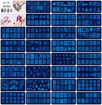 

1Pc NEW Nail Stamping Plates Stainless Steel Image 1-30 Stamping Nail Art Manicure Template Nail Stamp Tool 30Styles For Choose