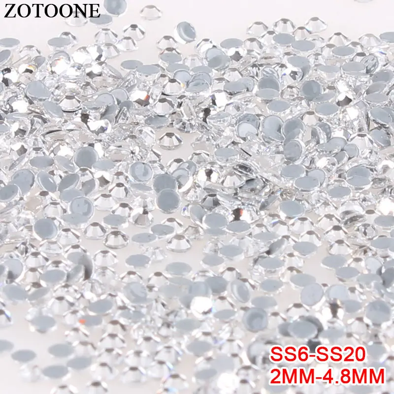 

ZOTOONE White Crystal Grass Strass Hotfix Rhinestones Stickers Sewing For Clothes Nails DIY Iron On Rhinestone Transfer Designs