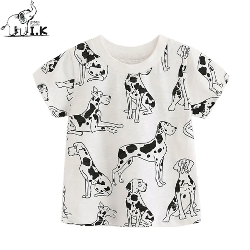 Boys Brand T Shirts For Summer Clothing White Tops With Dogs Printing