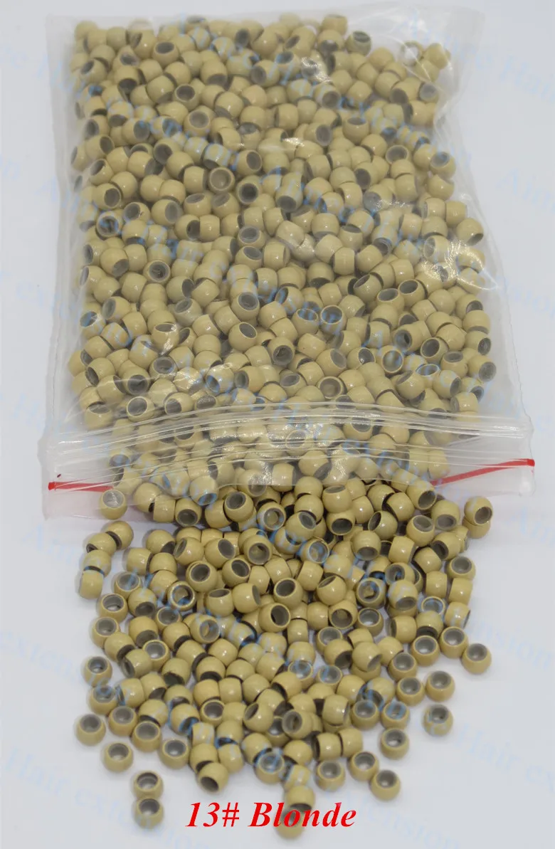 

1000pcs/lot 13# Blonde silicone Nano ring for Hair Extensions micro rings 3.0mm nano beads Smallest silicone Nano rings links