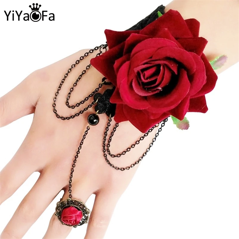 

YiYaoFa Handmade Vintage Black Lace Bracelet for Women Accessories Gothic Wrist Jewelry Lady Party Jewelry Bracelet Bangle LB-48