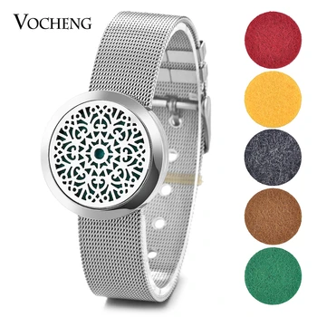 

10pcs/lot 316L Stainless Steel Essential Oil Diffuser Locket Bracelet Watch Band Bangle Magnetic with Felt Pads VA-294*10