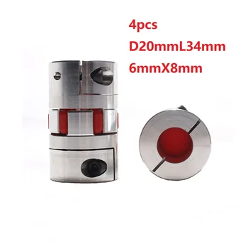 

4pcs 6x8 D20L34 Aluminium Shaft Plum Coupling Motor Connector Flexible shaft CNC Parts