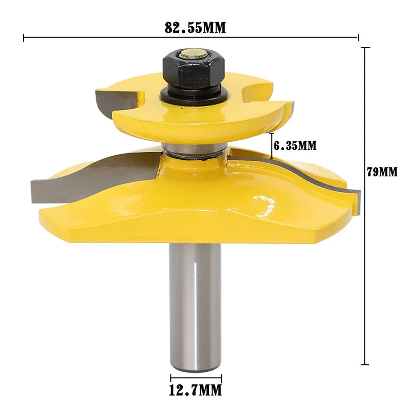 1 pc 1/2" Shank Raised Panel Router Bit with Backcutter - Ogee Woodworking cutter Tenon Cutter for Woodworking Tools