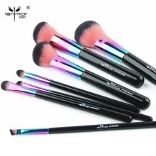 New Colorful 7 pcs Makeup Brush Set Professional Pinceaux Maquillage Shiny Beautiful Powder Blush Eyeshadow Make Up Brushes