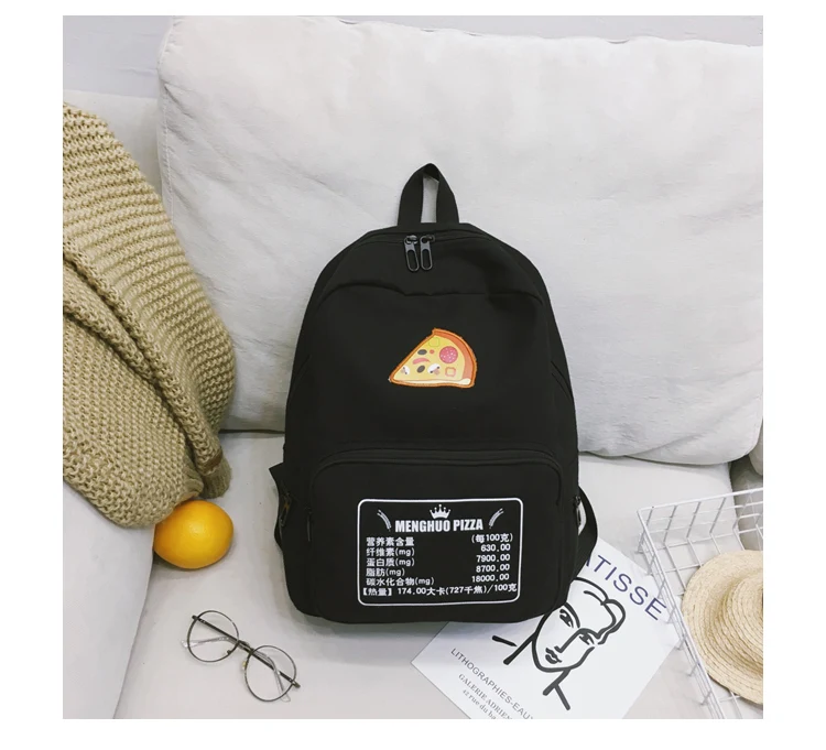 Pizza Embroidery Women Backpack for School Teenagers Girls Preppy Style School Bag Ladies Canvas Backpack Female Bookbag Mochila_34_17