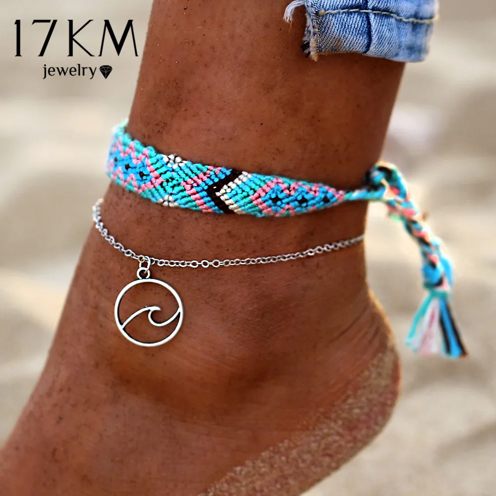 17KM Vintage OM Rune Anklets For Women2020 New Handmade Cotton Anklet Bracelets Fashion Female Beach Foot Jewelry Gifts 2 PCS 17KM Vintage OM Rune Anklets For Women2020 New Handmade Cotton Anklet Bracelets Fashion Female Beach Foot Jewelry Gifts 2 PCS