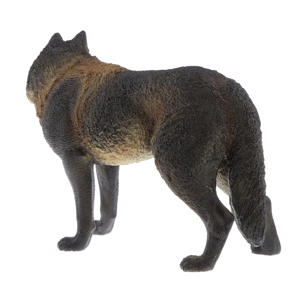 PVC material excellent details Realistic Animal Model Figurine Action Figures Playset Kids Toy Black Wolf