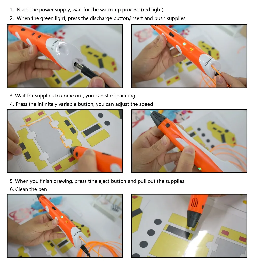 Новинка, 3d принтер, ручка для рисования, 3D Ручка с бесплатной 3 вида цветов, ABS нити, 3D печать, 3d ручки для детей, подарок на день рождения, полезные подарки