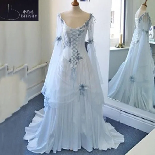 Vintage-Celtic-Wedding-Dresses-White-and-Pale-Blue-Colorful-Medieval-Bridal-Gowns-V-Neck-Corset-Long.jpg_640x640