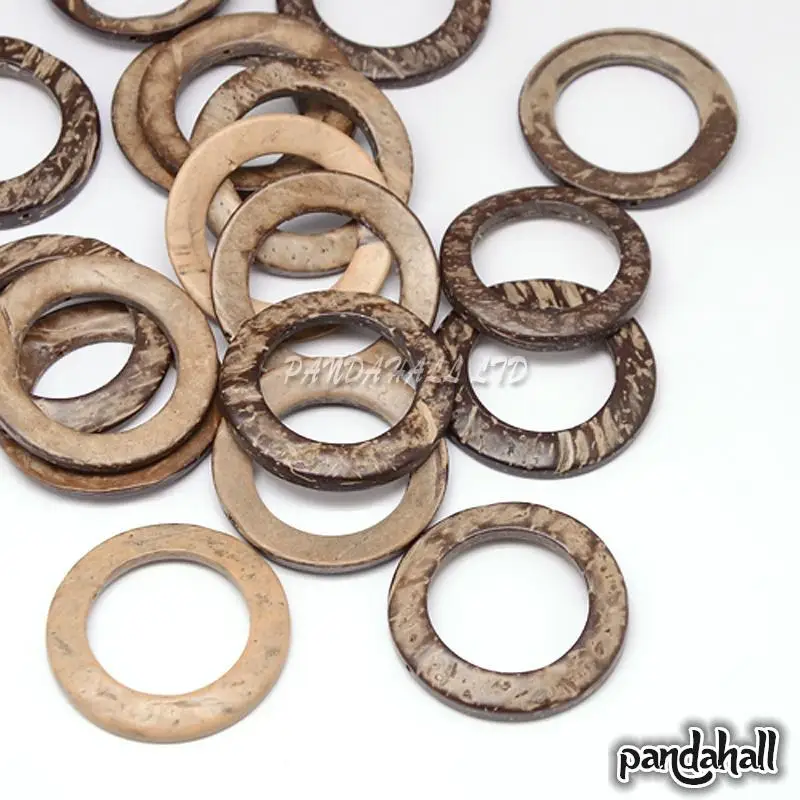 

Wood Jewelry Findings Coconut Linking Rings 38x2~5mm