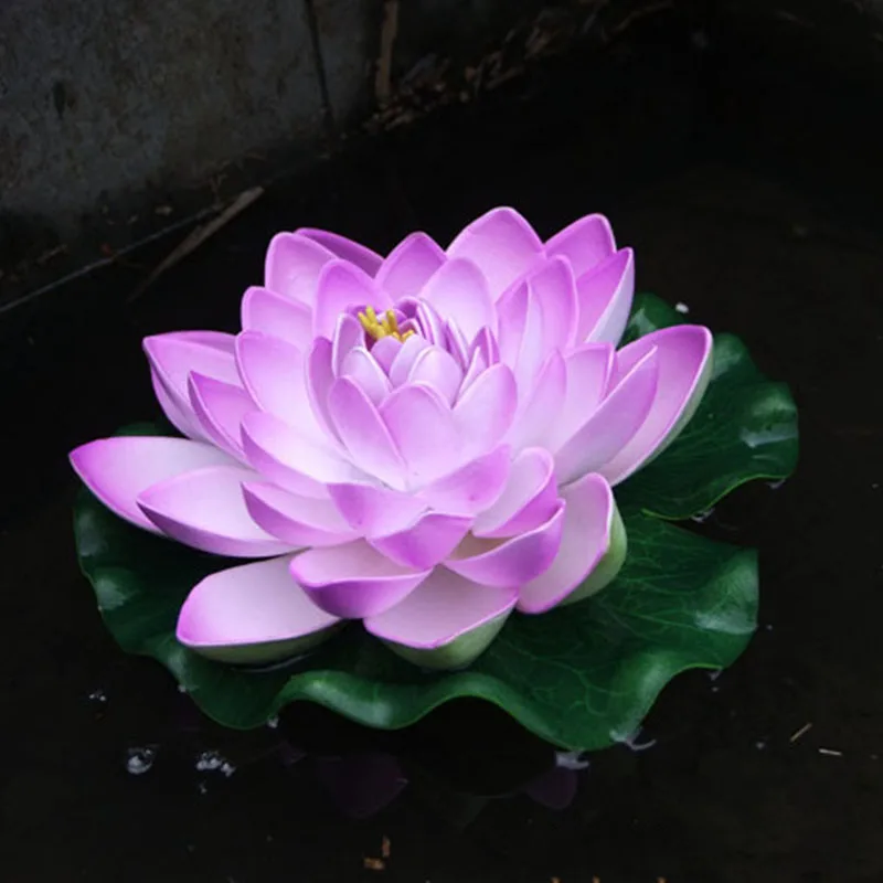 2 шт 18 см Лотос Моделирование водного пейзажа Спящая красота наружные декоративные искусственные цветы плавающие в воде дропшиппинг - Цвет: Violet