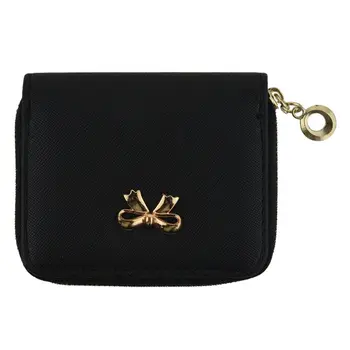 

Fashion Women's 3D Bow Knot Decoration Long Wallet Female Portable PU Leather Black