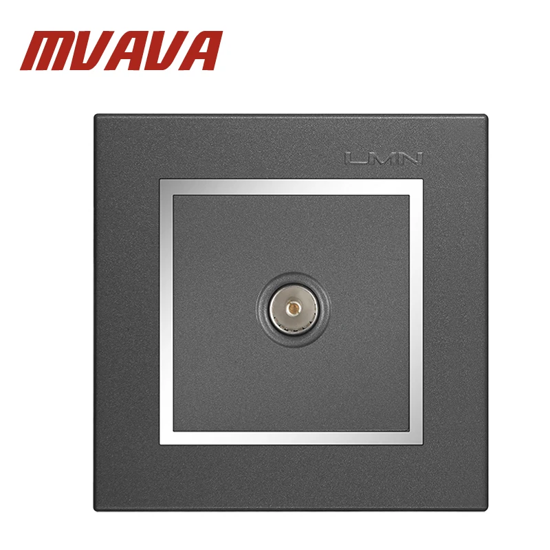 

Free shipping Luxury MVAVA Universal Cable TV Network Electric Wall Station Socket Outlet ,50-60HZ, 800W,chromed frame PC panel