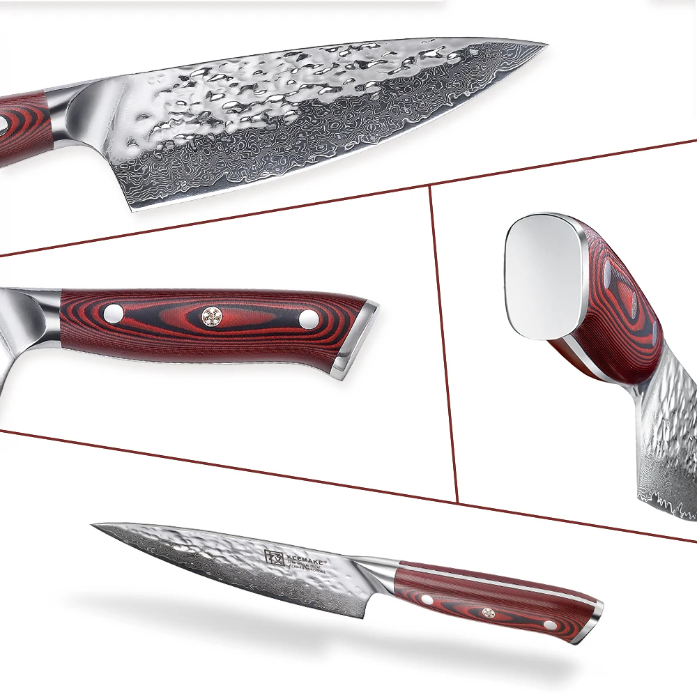 Sunnecko 6," дамасский стальной нож шеф-повара японский AUS10 Core молоток лезвие G10 Ручка кухонные ножи повара для приготовления пищи подарок острый срез