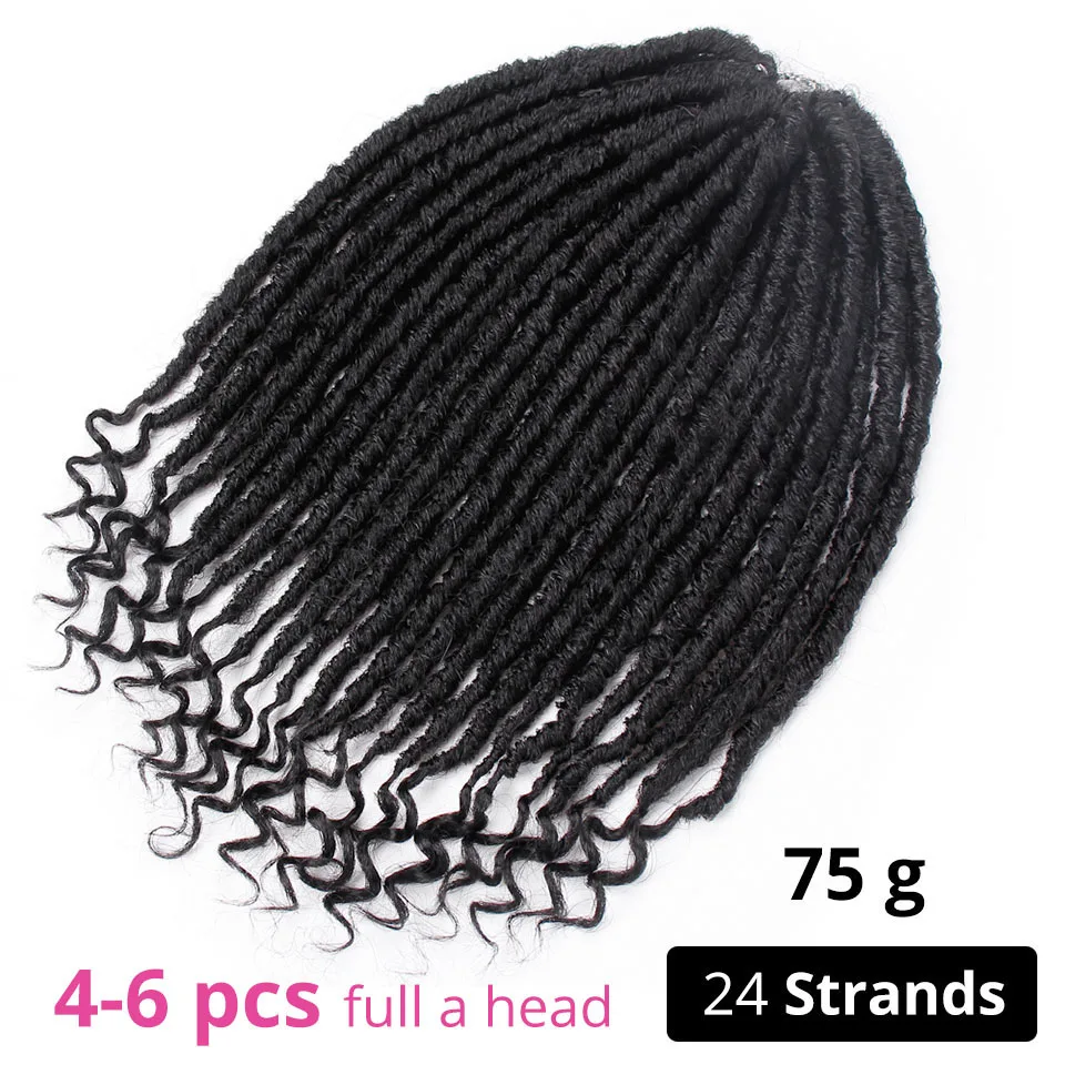 Long Curly Crochet Hair Braiding Hair Goddess Faux Locs Crochet Braids 16 inch Soft Synthetic Hair Extension Black Grey Brown