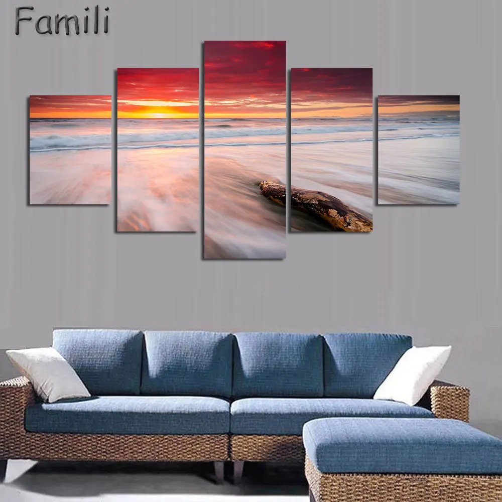 

5Pcs Canvas Painting Nature Scenery Photos Arts New Zealand Landscape Paintings On Wall For Living Room No Frame