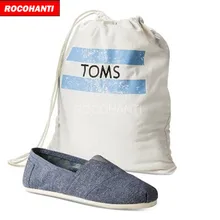 100 шт заказной экологически чистый натуральный хлопок сумка для обуви со шнурком с двойными шнурами