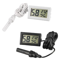 Mini termômetro higrômetro digital lcd, sensor de temperatura e umidade digital lcd prático medidor de temperatura interior cabo de instrumentos