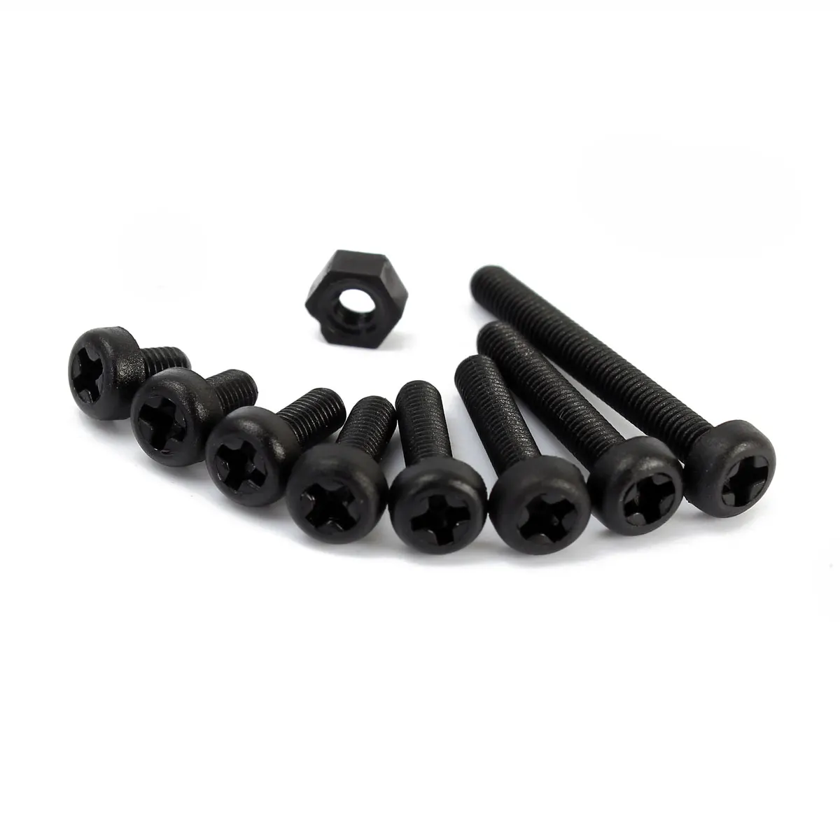 160pcs M3 Nylon Black 3mm Screws And Nuts Fasteners Tool Assortment Kit