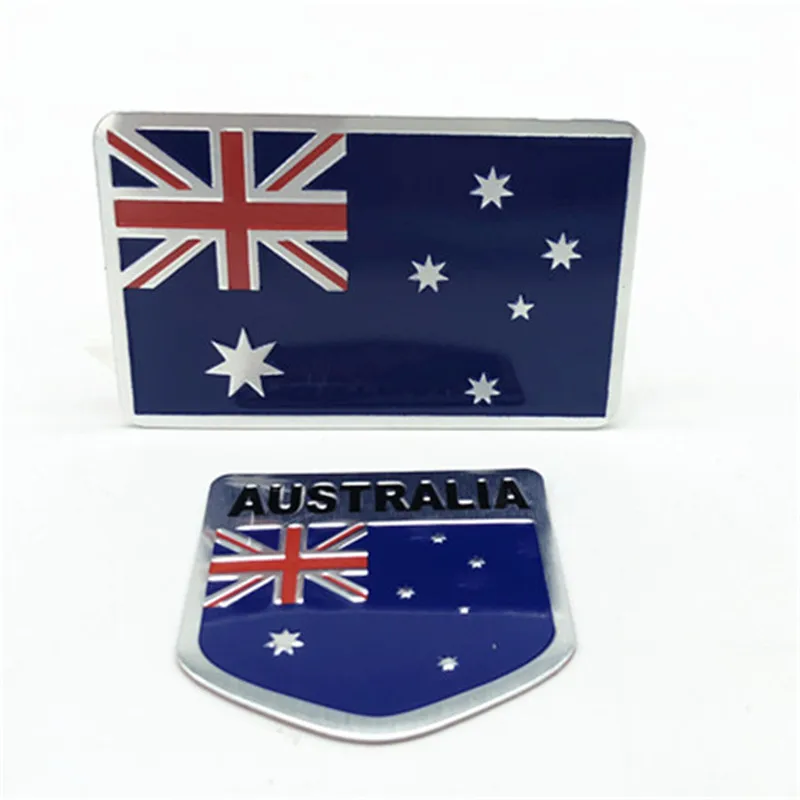 3D Aluminium Alloy Australia Flag Union Emblem Badge Car Window Bumper Decoration Sticker Motorcycle Racing Sports Decal | Автомобили и