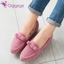 Glglgege/ г.; женские туфли на плоской подошве; замшевые туфли с бантом и острым носком; Модные женские плюшевые туфли на каблуке; обувь на плоской подошве большого размера
