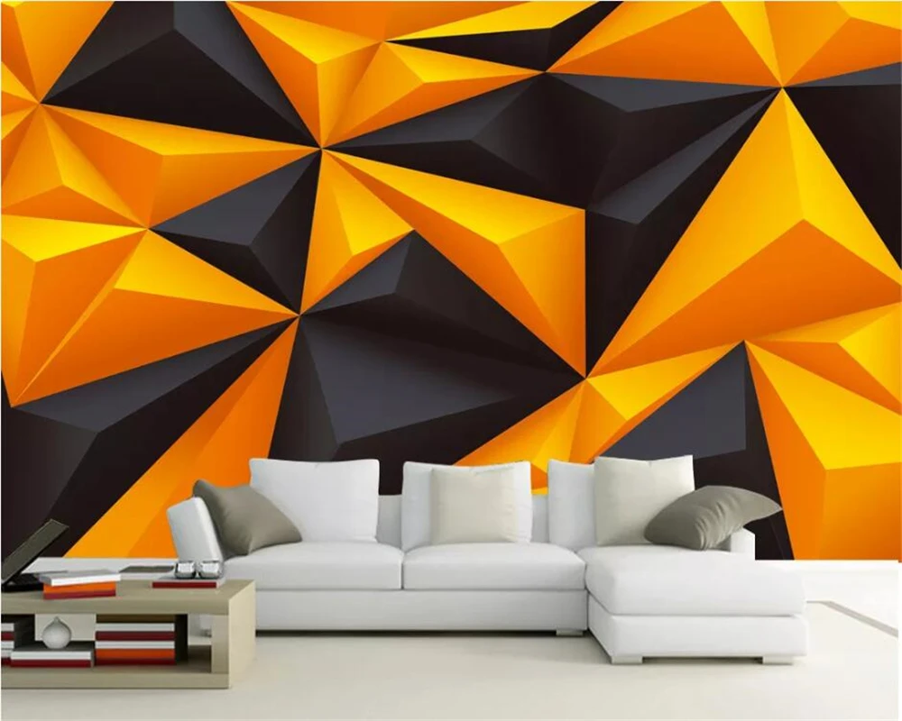 beibehang 3D solid geometry abstract mural background wall custom