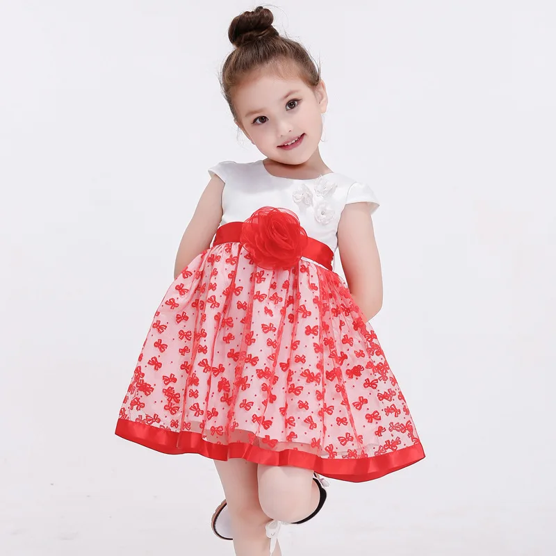 

2018 Embroidery Cotton Floral Dresses Cute Baby Girl Birthday Wedding Party Dress Summer Princess Children Dress Infant Frocks